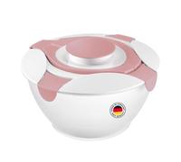 Westmark Insalatiera con Manico e Contenitore per Condimento, Capacità 6.5 Litri, Plastica, Praktika, Trasparente e Bianco e Rosa, 2422227P