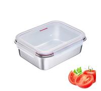 Westmark Lunch Box in acciaio inossidabile - Lunch Box a prova di perdite - Adatto a microonde e forno, senza BPA - Bento Box per scuola, lavoro e asilo nido - Argento, 2250 ml