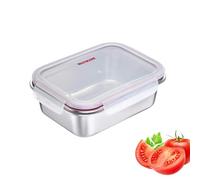 Westmark Lunch Box in acciaio inossidabile - Lunch Box a prova di perdite - Adatto a microonde e forno, senza BPA - Bento Box per scuola, lavoro e asilo nido - Argento, 600 ml
