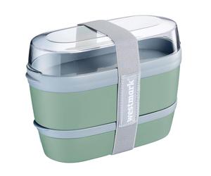 Westmark Lunchbox Maxi - Pratico contenitore con scomparti stile bento da 760, 830 e 425 ml per preparazione dei pasti, scuola e ufficio, prodotto in Germania - Verde menta