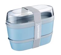 Westmark Lunchbox Maxi - Pratico contenitore con scomparti stile bento da 760 ml, 830 ml e 425 ml per preparazione dei pasti, scuola e ufficio, prodotto in Germania - Blu