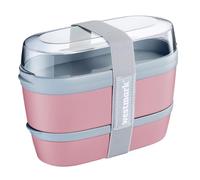 Westmark Lunchbox Maxi - Pratico contenitore con scomparti stile bento da 760 ml, 830 ml e 425 ml per preparazione dei pasti, scuola e ufficio, prodotto in Germania - Rosa