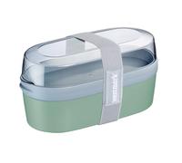 Westmark Lunchbox Mini - Pratico contenitore con scomparti bento da 760 e 830 ml per preparare pasti, scuola, ufficio, adatto a microonde, prodotto in Germania - Verde menta