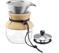 Westmark Macchina da caffè con filtro permanente e coperchio, Brasilia, 500 ml, in acciaio inox 18/8, vetro borosilicato, con tappo in sughero, altezza 17,5 cm, 24592260