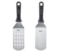 Westmark Master Line 133722E6 Spatola Professionale 2 Pezzi (angolata, Flessibile) con Lama Forata e Chiusa, Acciaio Inox/plastica, Nero/Argento