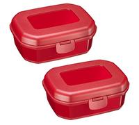 Westmark Maxi 235222E3-2 contenitori per il pranzo, 935 ml, con chiusura a clic, altezza: ca. 7,4 cm, in plastica, colore: Rosso