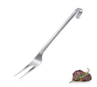 Westmark Meat Fork Pro - Forchettone da carne in acciaio inossidabile con denti lunghi e ganci per appendere - Perfetto per grigliare, arrostire e cucine professionali - Argento, 38 cm