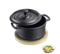 Westmark Pentola in ghisa Tapas + Friends - piccola pentola in ghisa con coperchio, adatta a tutti i tipi di fornelli, compresi quelli a induzione e grill, incluso tappetino - ferro, 250 ml
