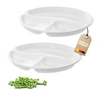 Westmark Piatti per Microonde con 3 Scomparti, 2 Pezzi, Diametro: 25 cm, Plastica, Bianco, 224022E3