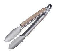 Westmark Pinza per barbecue + pinza da portata, con zampe in acciaio inox e elementi in legno sui manici, lunghezza: 27 cm, acciaio inox/legno, Classic Wood Mini, argento/marrone 16272270