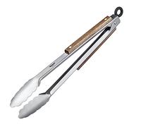 Westmark Pinza per barbecue + pinza da portata, con zampe in acciaio inox e elementi in legno sui manici, lunghezza: 31 cm, acciaio inox/legno, Classic Wood Midi, Argento/Marrone, 16282270