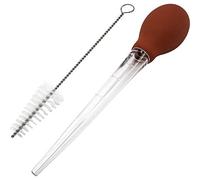 Westmark Pompetta per arrosto, con spazzolino di pulizia, Lunghezza: 28 cm, Plastica, Rosso/Trasparente, 15252270