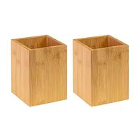 Westmark Porta-utensili da cucina, Quadrato, 2 pezzi, Dimensioni: 13,5 x 10 x 10 cm, Bambù, Tapas + Friends, Marrone chiaro, 698622E3