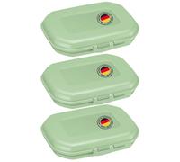 Westmark Portapranzo Mini - set da 3, 300 ml ciascuno, con chiusura a clic | Per colazione e snack fuori casa, cerniera integrata, panino non schiacciato, senza BPA, altezza ca. 3,7 cm, verde, 235122EM