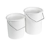 Westmark Secchi multiuso Maxi - set da 2, 2 l e 3 l, con coperchio e manico | Per latte, zuppe, farina, frutta o mangime, anche come pattumiera per l'organico, manico in metallo, senza BPA, 237922E7
