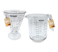 Westmark Set, 2 Pezzi, 1 Caraffa Graduata + 1 Misurino a Imbuto con Cono di Misurazione, Multilingue e con Diverse Unità di Misura, Capacità: 0,5 + 1 L, Gerda, Plastica, Trasparente, 306822E7