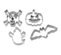 Westmark Set 4 stampi per Biscotti Halloween, Acciaio Inossidabile, Argento, 22.5 x 13 x 2.6 cm, 4 unità