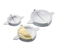 Westmark Set con formine per ravioli, Strumento per empanada/pierogi, Coppapasta 3 pezzi, Ø 9,5/12/15,5 cm, Ricettario, Plastica, Bianco, 61342260