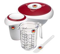 Westmark Set da 4 Pezzi, Ciotola per Impastare, Frullino, Misurino + Spatola, Plastica, Gerda, Bianco/Rosso/Trasparente, 315522E7