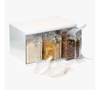 Westmark Set di Contenitori, 4 Pezzi, 1 Contenitore con 3 Cassetti + 3 Palette, Capacità Contenitori: 1 L ciascuno, Capacità Palette: 55 ml ciascuna, Plastica, Trasparente/Bianco, 730522E6