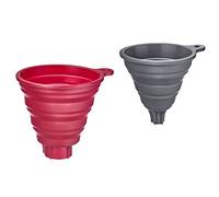 Westmark Set di Imbuti, 2 Pezzi, Ø 10 e 11 cm, Ripiegabili, Silicone, Grigio/Rosso, 21212270