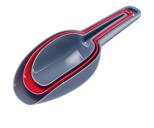 Westmark Set di palette per pesare/riempire, 3 pezzi, Capacità: 50/100/150 ml, Inseribili l'una nell'altra, Plastica, Senza BPA, Trionale, Antracite/Rosso, 90902270