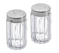 Westmark Set di sale e pepe, contenuto: 1 saliera e pepe, capacità: 50 ml, in vetro/acciaio inox, tradizionale, trasparente/argento, 63112270