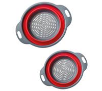 Westmark Set di Scolapasta, 2 pezzi - pieghevole, 1x ciascuno Ø 22 cm e 18,5 cm - plastica, antracite/rosso, 212222E6