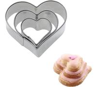 Westmark Set di tagliabiscotti terrace, Cuore piccolo, 3 pezzi, Dimensioni: ø 2,3,4 cm, Acciaio inossidabile, Argento, 35242291