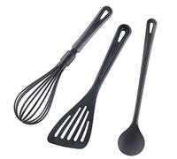 Westmark Set di utensili da cucina, 3 pezzi: frusta, spatola, cucchiaio, in plastica, gentle, nero, 286822E6
