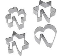 Westmark Set Formine per Biscotti, Motivi Diversi, Acciaio Inox, Tassenkekse, 4 Pezzi, Argento, 31962260