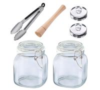 Westmark Set per Fermentazione, 8 pezzi. - Pratico set con 2 barattoli in filo metallico, 4 pesi per la fermentazione, un mortaio e una pinza ciascuno - 666022E6