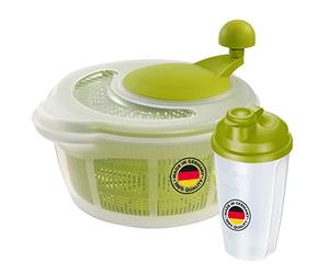 Westmark Set per Insalata: 1 Centrifuga per Insalata, 5 Litri + Shaker, 0,5 Litri, Plastica, Senza BPA, Fortuna, Colore: Trasparente/Verde, 243222E7