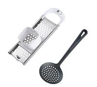 Westmark Set per Spätzle, 2 Pezzi, Taglia Spätzle con Inserto Scorrevole, Knöpfle, + 1 Mestolo, Gentle, Acciaio Inox/ABS/PA, Bianco/Argento/Nero, 611222E6