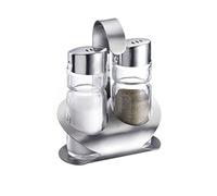 Westmark Set sale e pepe, 3 pz., Capacità: 40 ml l'uno, Acciaio inox/Vetro, Wien, Argento/Trasparente, 65022260
