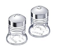 Westmark Set saliera e pepiera, 2 Pezzi, capacità: 40 ml ciascuno, Vetro/ABS, Cromato, Paris Chrome, Argento/Trasparente, 631622E1