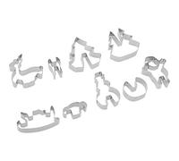Westmark Set tagliabiscotti, 3D, Varie formine, Acciaio inox, Santa Claus is coming, Con ricettario, 9 pz., Argento, 31982260