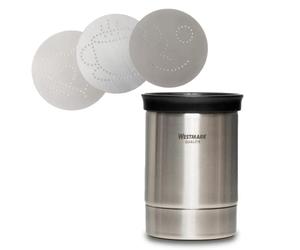 Westmark Setaccio decorativo per cacao e zucchero, Con 4 stencil, Capacità: 250 ml, ø 7,5 cm, Acciaio inox, 62842260