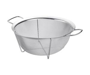 Westmark Setaccio Verticale - Setaccio in acciaio inox a maglia fine con base stabile e maniglie per trasportare, bordo largo, lavabile in lavastoviglie - ø 25 cm