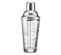 Westmark Shaker per cocktail Sam - shaker con bilancia e colino, miscelatore professionale per cocktail, accessori per bar, include ricette - acciaio inox, vetro, 400 ml