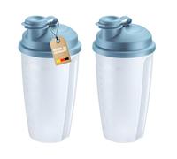 Westmark Shaker per condimenti Mixery - set da 2, 0,5 l ciascuno | Disco mixer, scala graduata, per condimenti, frullati, salse e cocktail, beccuccio richiudibile, senza BPA, blu, 243522EB