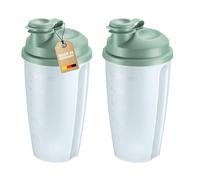 Westmark Shaker per condimenti Mixery - set da 2, 0,5 l ciascuno | Disco mixer, scala graduata, per condimenti, frullati e cocktail, tappo richiudibile, senza BPA, verde menta, 243522EM