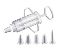 Westmark Siringa per dolci, Con 5 beccucci, Capacità: 100 ml, Plastica, Trasparente/Bianco, 30772270
