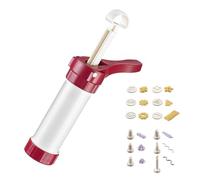 Westmark Siringa per dolci, con 6 formine e 6 beccucci, capacità: 225 ml, plastica, Luxus, bianco/rosso, 32302260