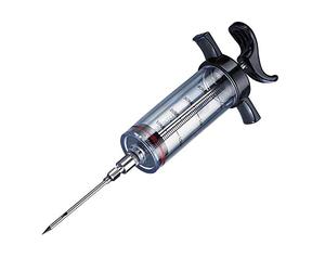 Westmark Siringa per marinatura con ago rimovibile, Lunghezza: 22,5 cm, Graduata max 1,5 oz/50 ml, Plastica/Acciaio inox, Trasparente/Nero, 61422280