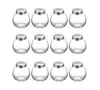 Westmark Spargisale, 12 Pezzi, Capacità: 50 ml ciascuno, Vetro/Acciaio Inox, Roma, Argento/Trasparente, 654722E2