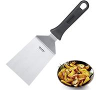 Westmark Spatola da grill professionale, Angolata, Rigida, Compatta, Dimensione lama: 9 x 11,5 cm, Lunghezza: 29 cm, Acciaio inox/Plastica, Master Line, Nero/Argento, 13442270