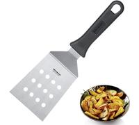 Westmark Spatola da grill professionale, Angolata, Rigida, Forata, Dimensione lama: 9 x 11,5 cm, Lunghezza: 29 cm, Acciaio inox/Plastica, Master Line, Nero/Argento, 13452270