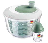 Westmark Centrifuga per insalata Spinderella (4,4 L) e shaker Mix-Ei (0,25 L) - Centrifuga per insalata con manico e beccuccio ergonomici - Barattolo shaker con coperchio a vite - Verde menta