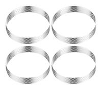 Westmark Stampi per Tartellette, 4 Pezzi - Forme perfette per tartellette e quiche - Risultato di cottura uniforme grazie alla perforazione - Argento, 4 x Ø 10 cm, Cerchio, Ø 10 cm, 4 pezzi